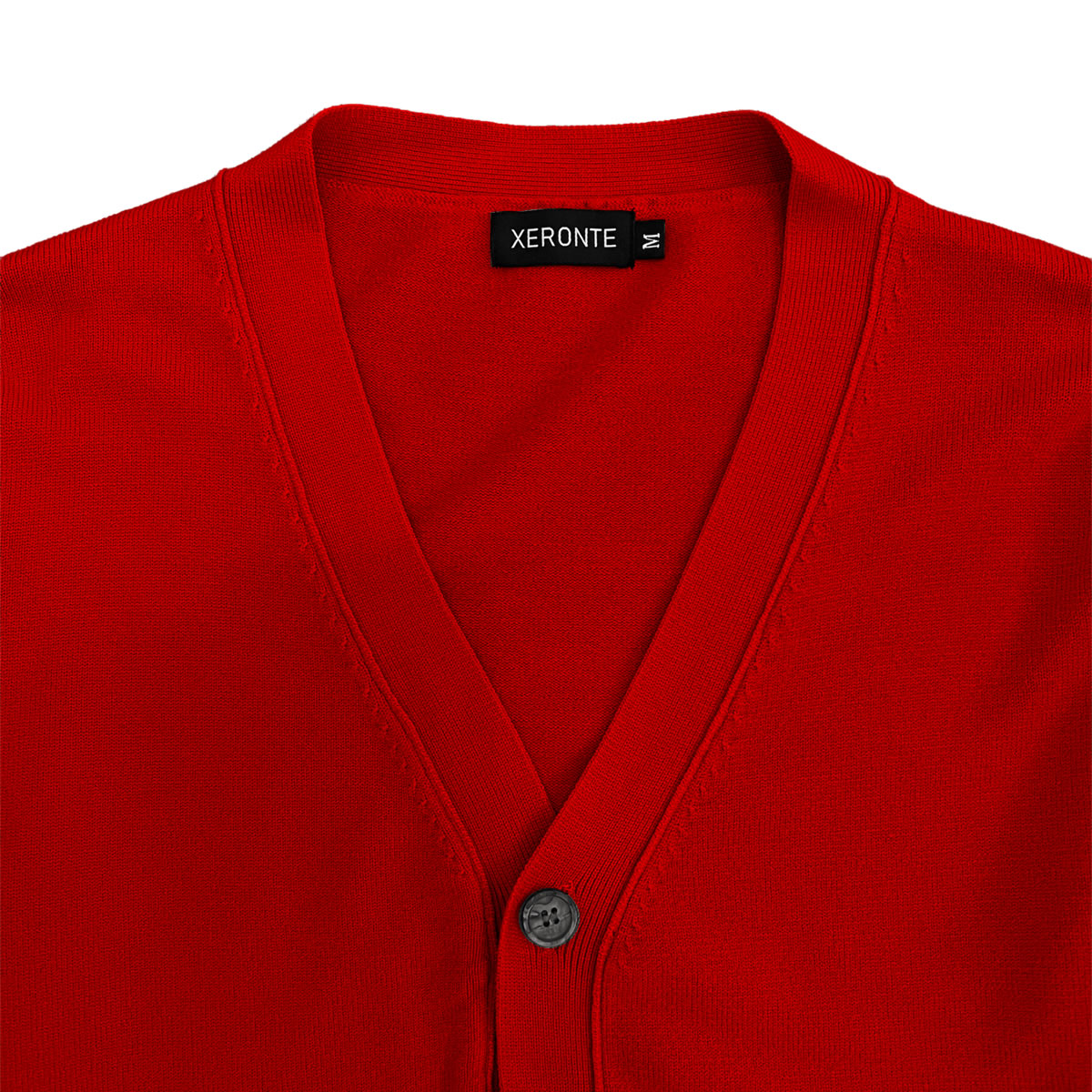 Red Mens V Neck Button Down Cardigan Sweater xeronte