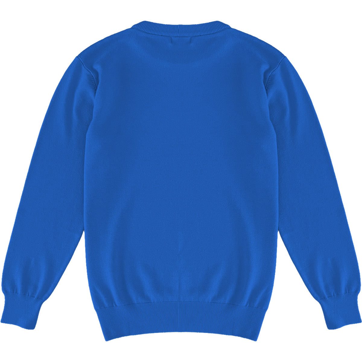 Royal Blue Mens Knit Classic Crewneck Sweater Back