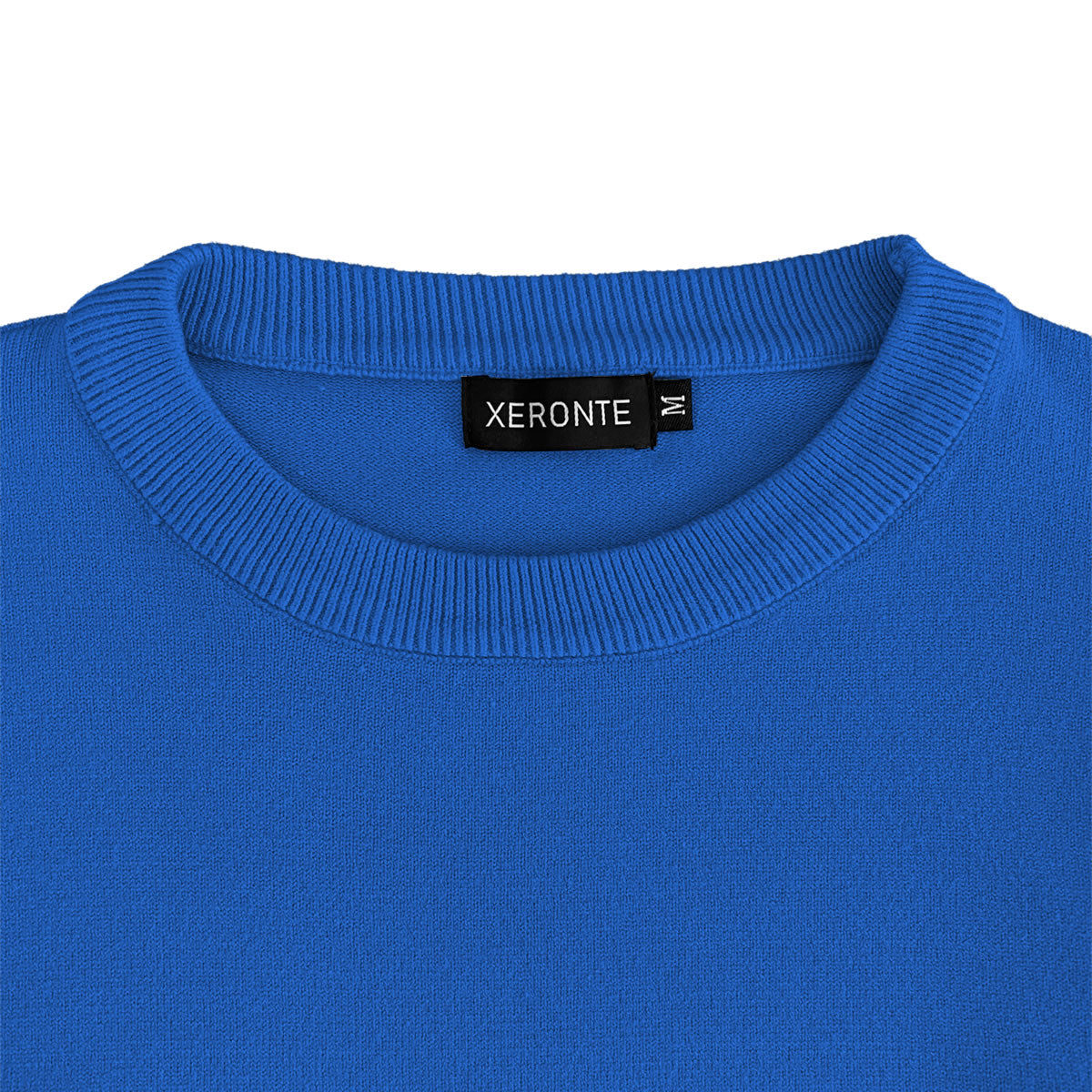 Xeronte Royal Blue Mens Knit Classic Crewneck Sweater