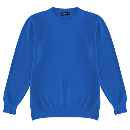 Royal Blue Mens Knit Classic Crewneck Sweater