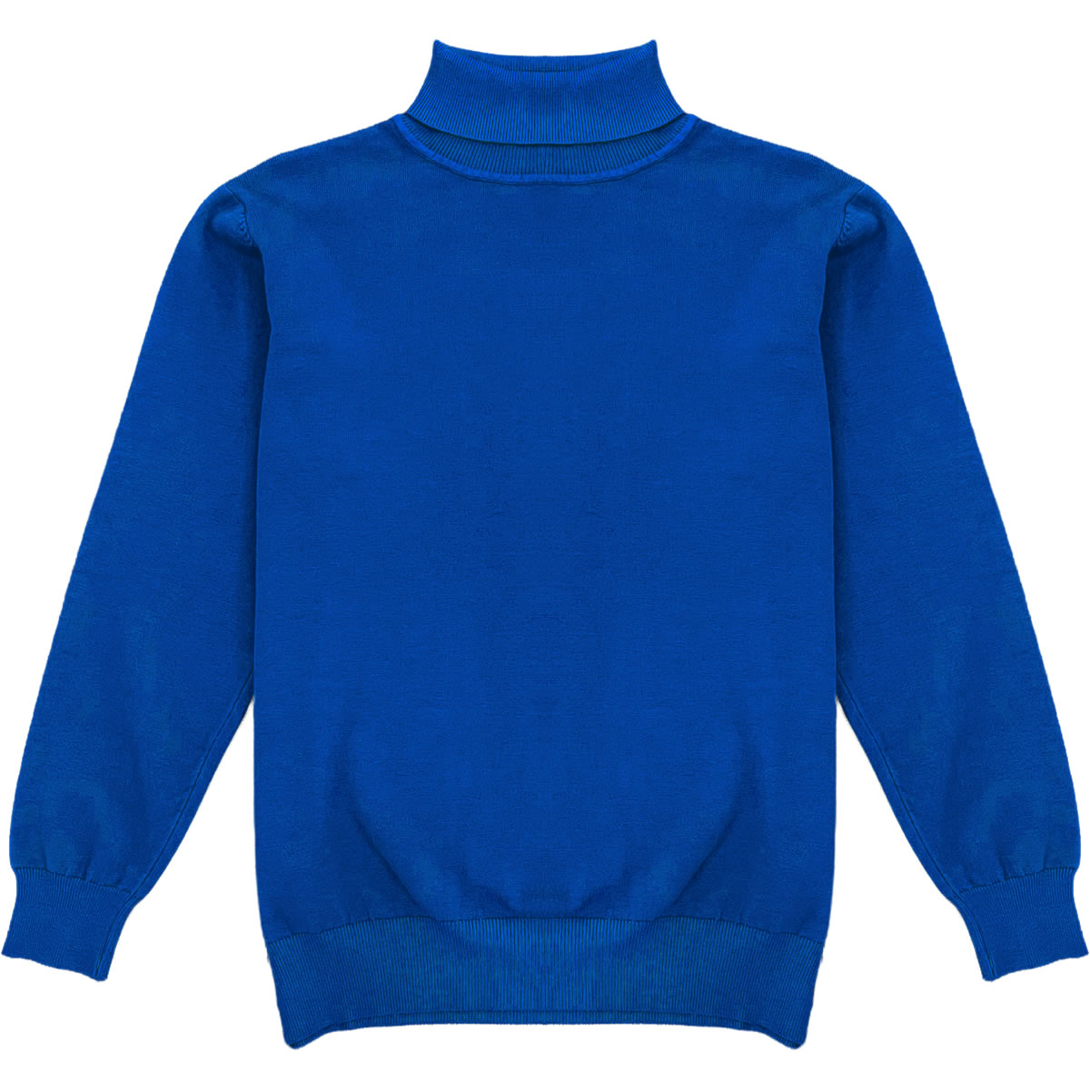 Royal Blue Mens Long Sleeve Knit Turtleneck Sweater