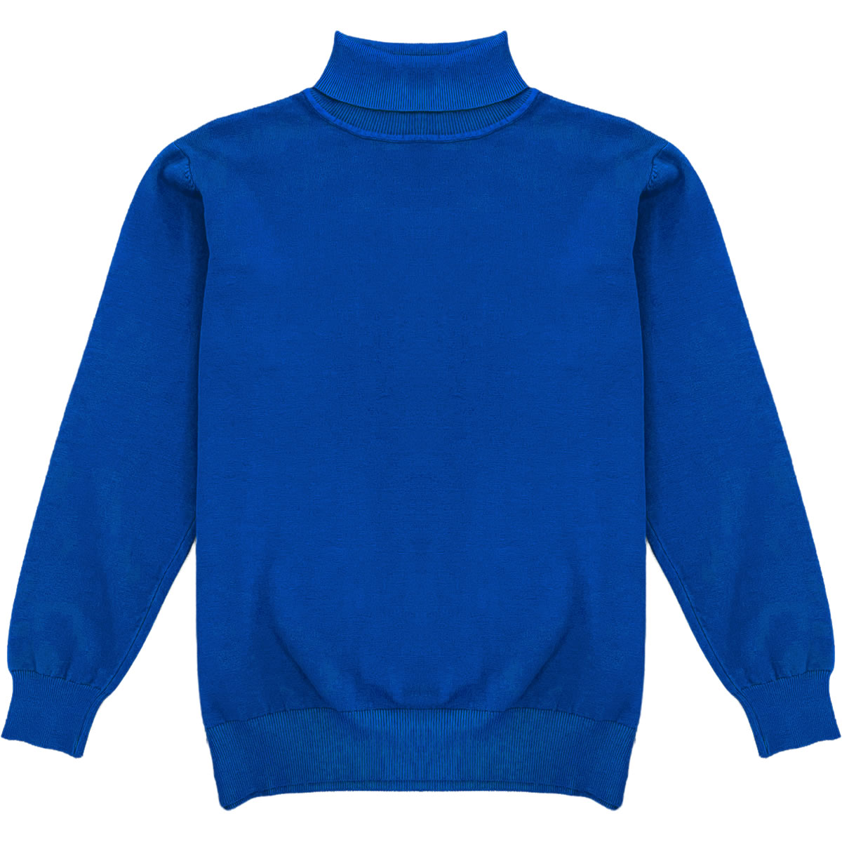 Royal Blue Mens Long Sleeve Knit Turtleneck Sweater