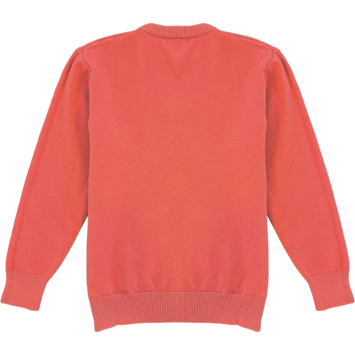 Salmon Pink Mens Knit Diamond Pattern Crew Neck Sweater Back