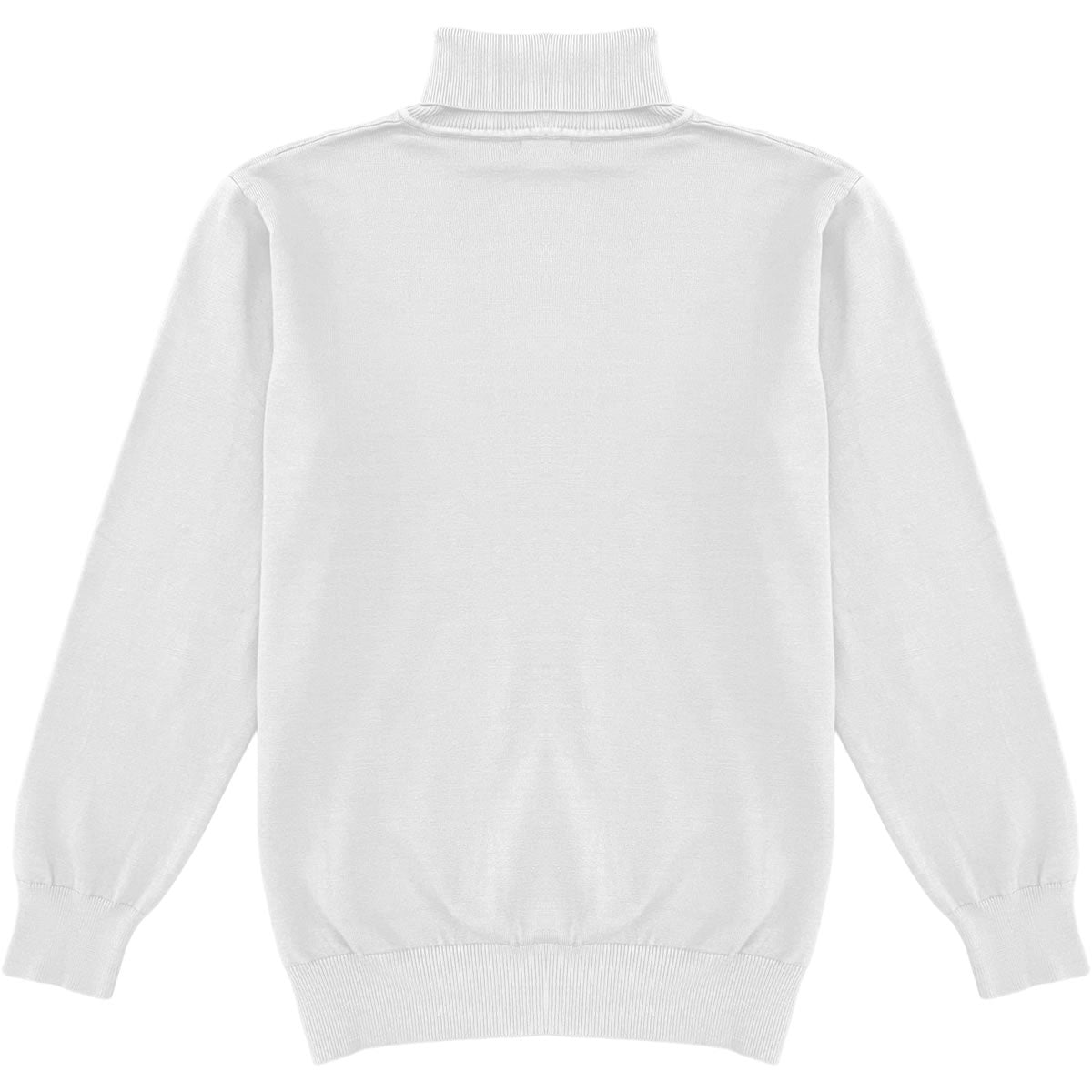 White Mens Long Sleeve Knit Turtleneck Sweater